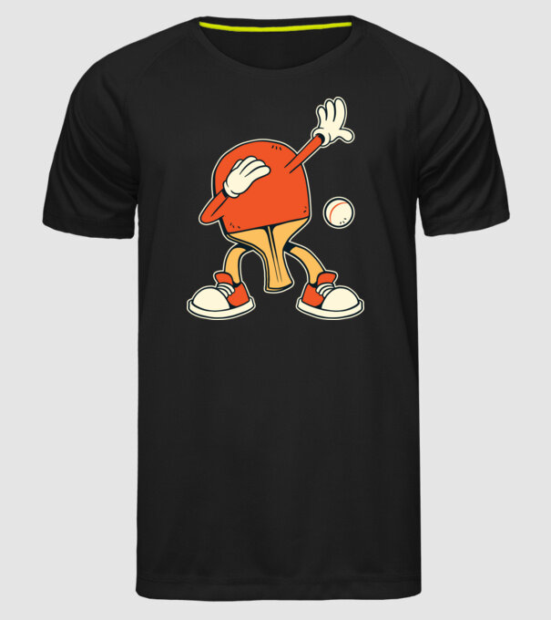 Ping Pong DAB model negru pe tricou