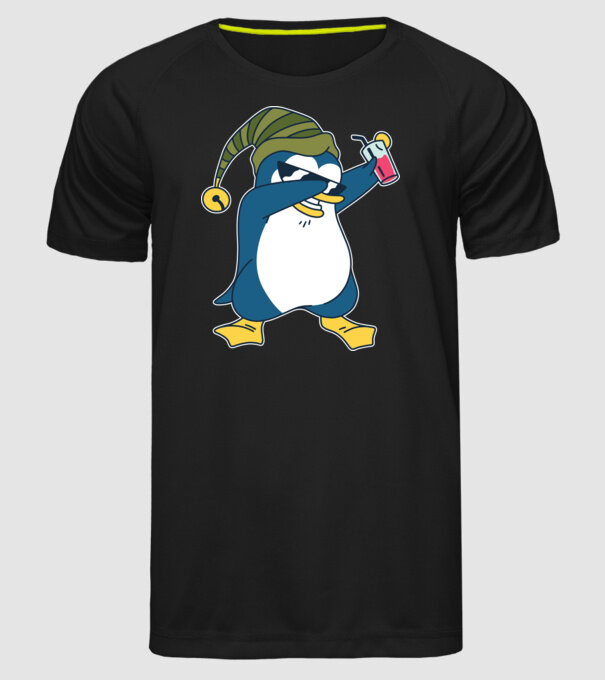 Pinguin DAB model negru pe tricou