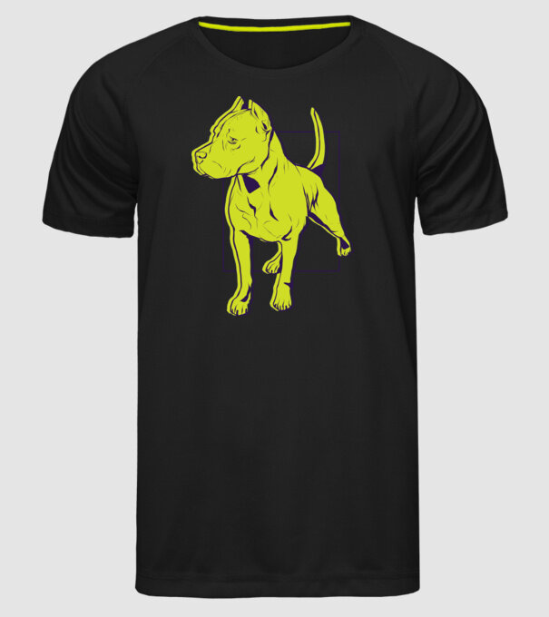 Câine Pitbull model negru pe tricou