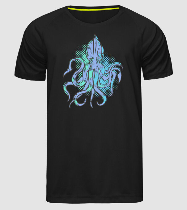 Cthulhu Caracatiță model negru pe tricou