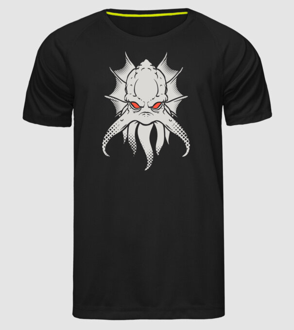 Cap de caracatiță model negru pe tricou