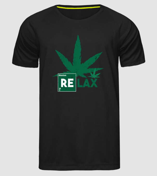 Relax Cannabis model negru pe tricou