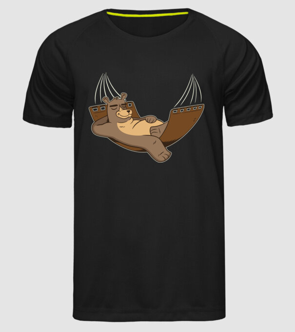 Urs Relax model negru pe tricou