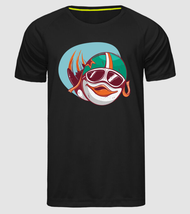 Pinguin Zburător model negru pe tricou