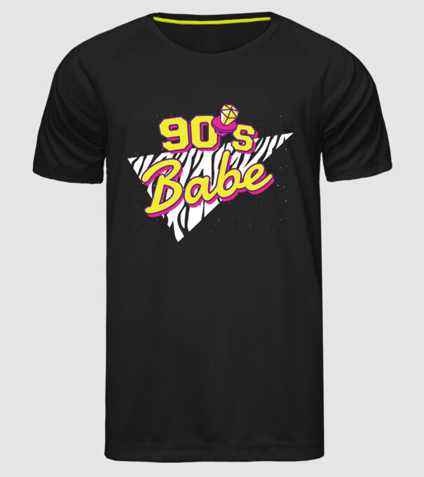 Retro 90s Babe model negru pe tricou