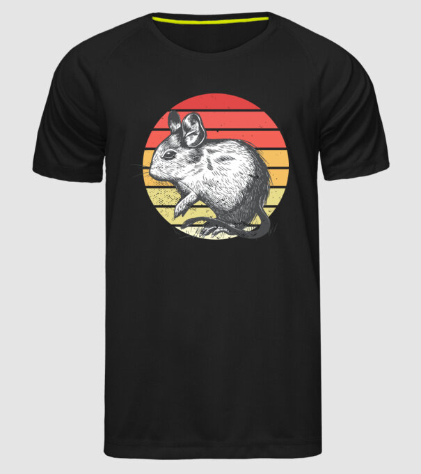 Retro Degu model negru pe tricou