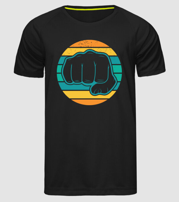 Pumn Retro model negru pe tricou