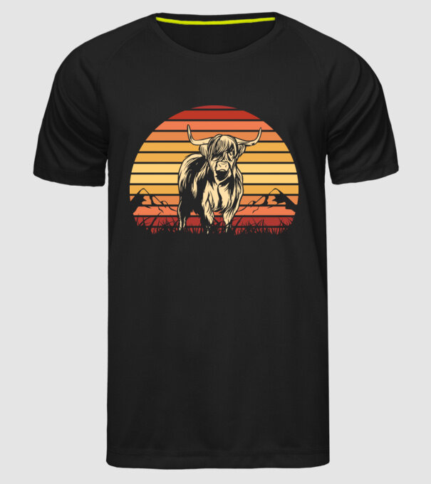 Vită Retro model negru pe tricou