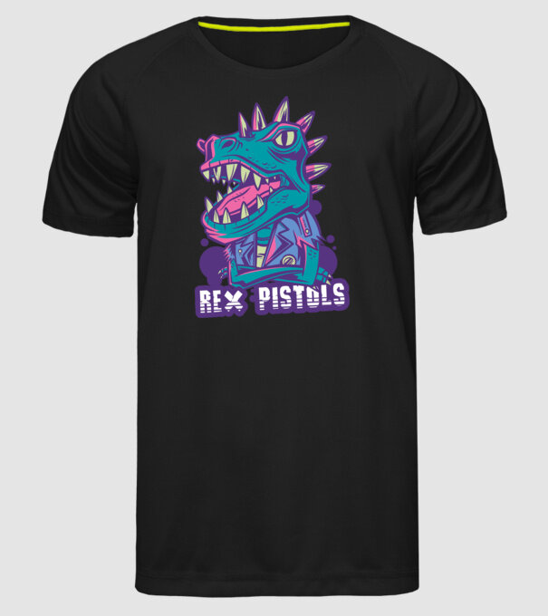 Rex Pistols model negru pe tricou