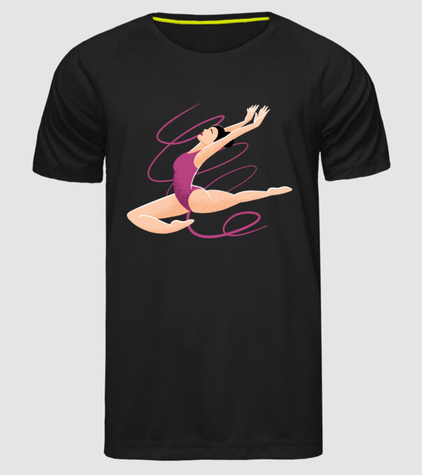 Gimnastică ritmică model negru pe tricou