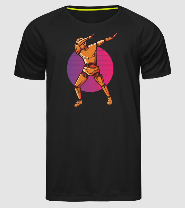 Robot DAB model negru pe tricou