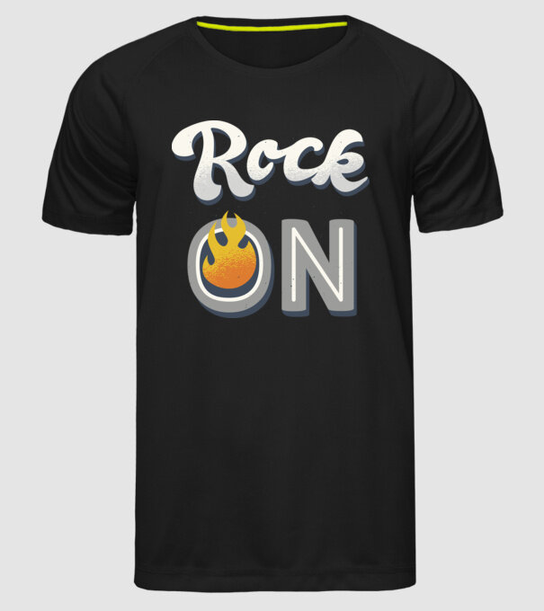 Rock On model negru pe tricou