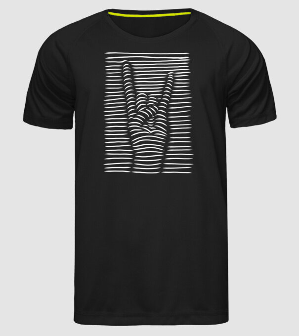 Mână Rocker model negru pe tricou
