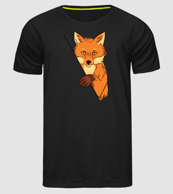 Vulpe model negru pe tricou