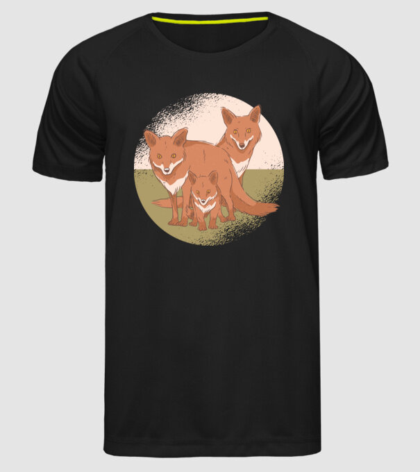 Familie Vulpe model negru pe tricou