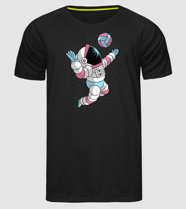 Astronaut voleibalist model negru pe tricou