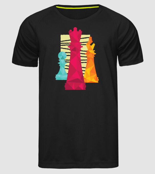 Piese Șah model negru pe tricou
