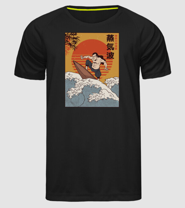 Samurai Surf model negru pe tricou