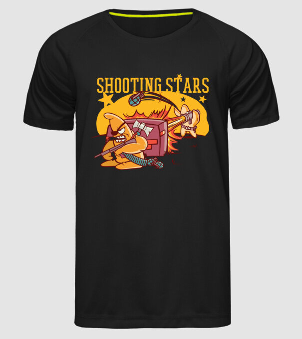 Shooting Stars model negru pe tricou