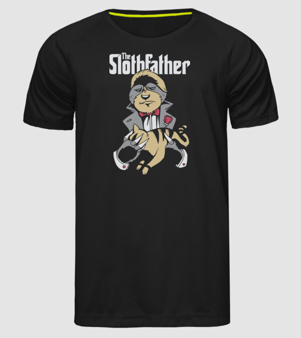 Slothfather - Naș Leneș model negru pe tricou