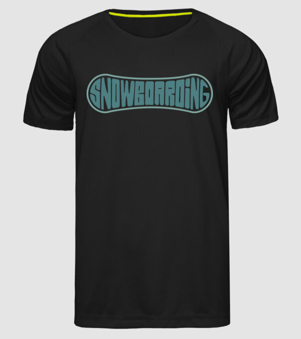 Snowboarding model negru pe tricou