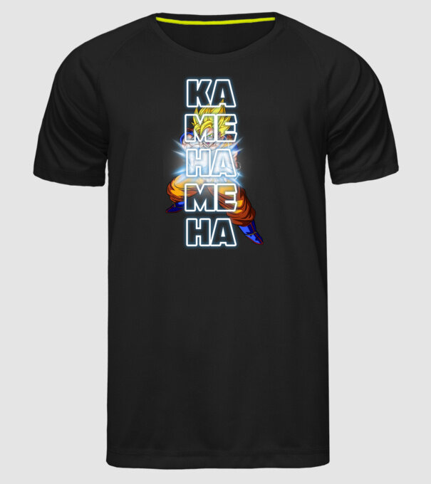 Son Goku Kamehameha model negru pe tricou