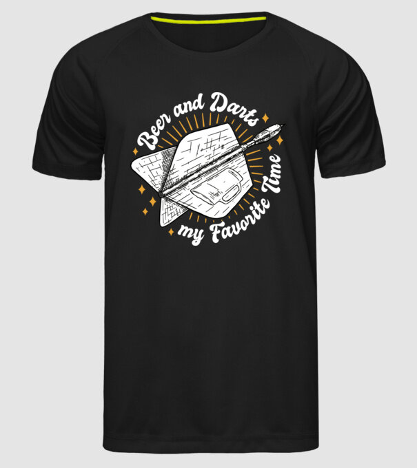 Bere și darts model negru pe tricou