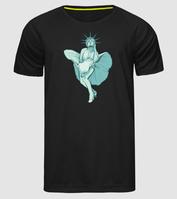 Statuia Libertății rușinos model negru pe tricou