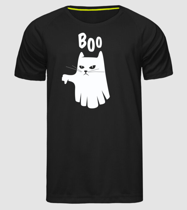 Pisică Fantomă model negru pe tricou