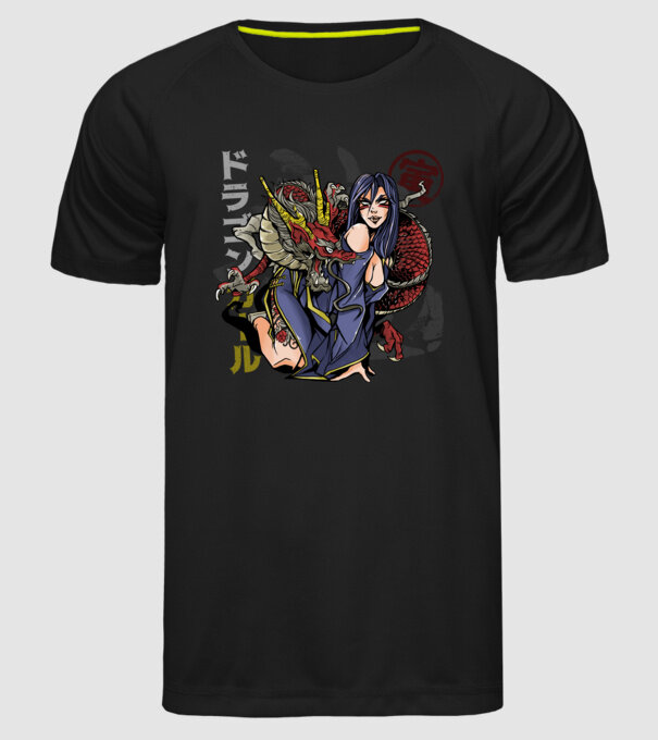 Dragon sexy Anime model negru pe tricou