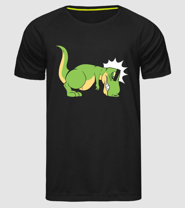 T-rex Push-up model negru pe tricou