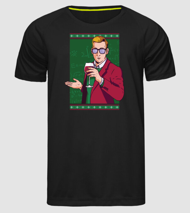 Profesor cu vin model negru pe tricou