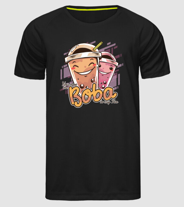 Tu ești Boba pentru ceaiul meu model negru pe tricou