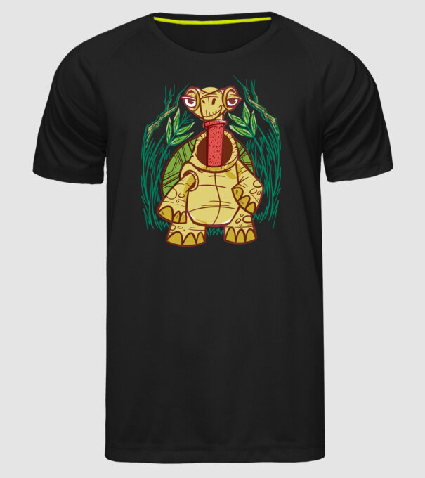 Gât Broască țestoasă model negru pe tricou