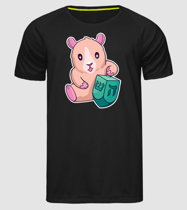 Porcușor de Guineea model negru pe tricou