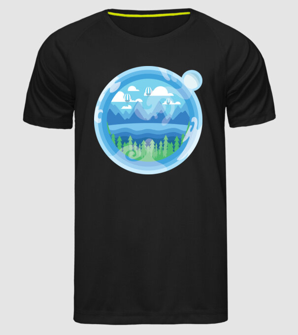 Natură model negru pe tricou