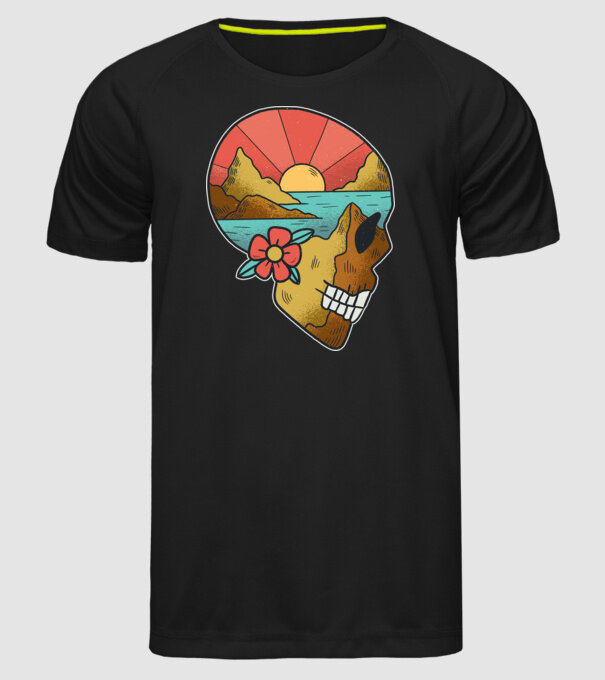 Natură Craniu model negru pe tricou