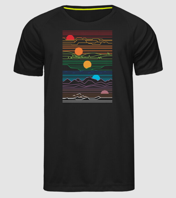 Linii Natură model negru pe tricou