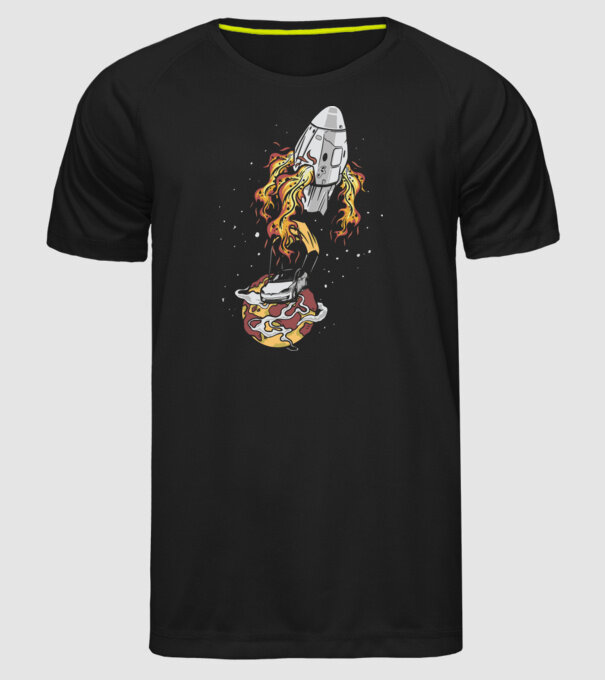 Tesla în spațiu model negru pe tricou