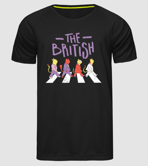 The British Pisicuțe model negru pe tricou