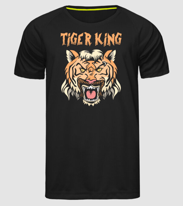 Tiger King model negru pe tricou