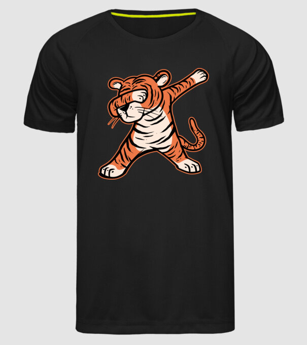 Tigru DAB model negru pe tricou