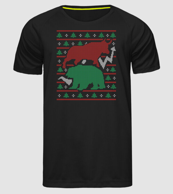 Pulover urât Bursa de valori model negru pe tricou