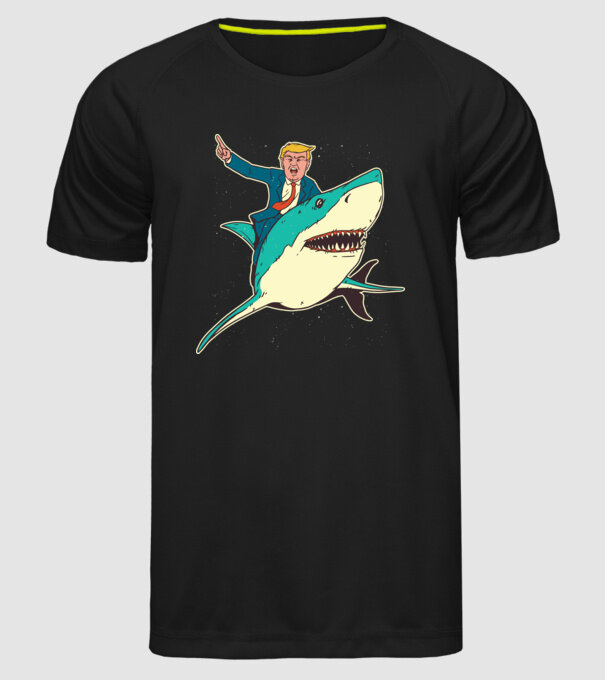 Trump Rechin model negru pe tricou