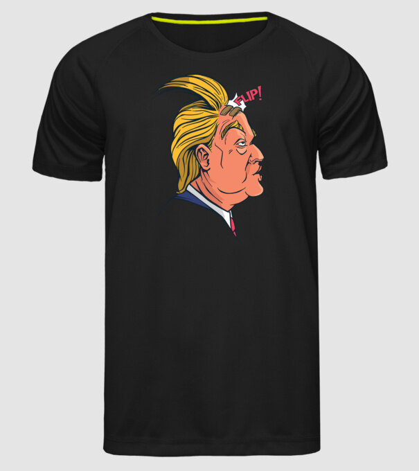 Trump Păr model negru pe tricou