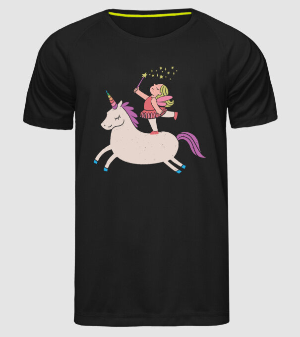 Zână Unicorn model negru pe tricou