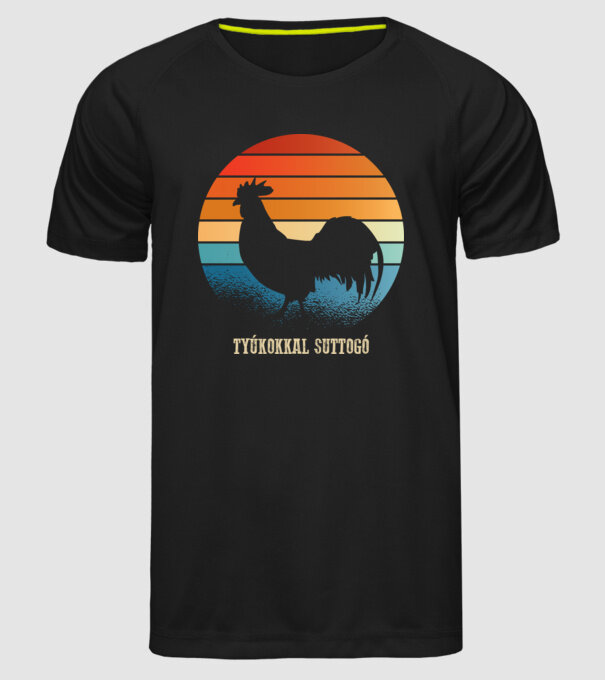 șoptind cu găinile model negru pe tricou