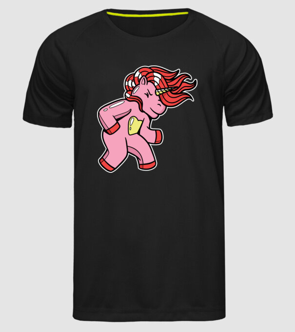 Unicorn model negru pe tricou