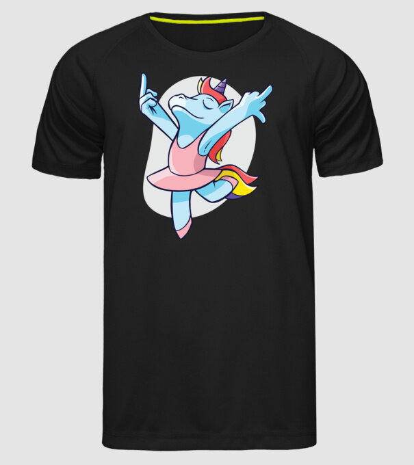 Unicorn Balet dans model negru pe tricou