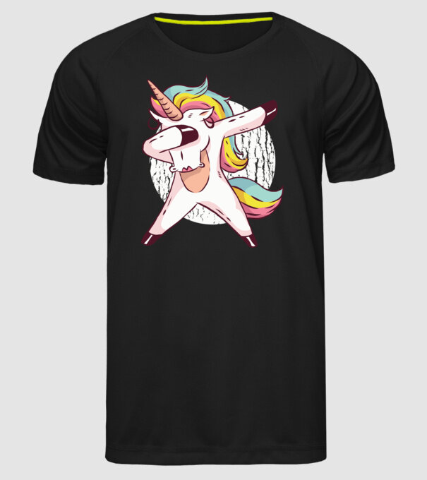 Unicorn DAB model negru pe tricou